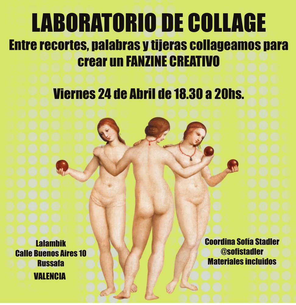 Taller de collage creativo y creación de fanzine en Lalambik, Valencia, Día del Libro