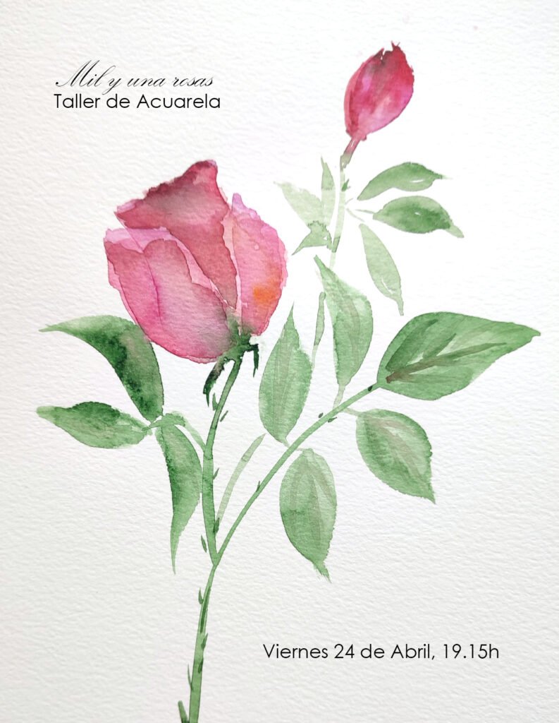 Taller de acuarela "Mil y una rosas" en Lalambik, Valencia, Día del Libro